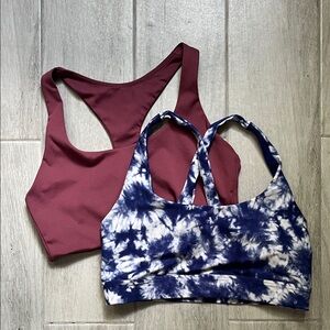 Bundle: GAP Fit Sports Bras Dusty Pink and Navy Tie-Dye